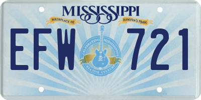 MS license plate EFW721
