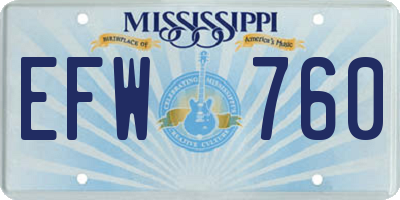 MS license plate EFW760