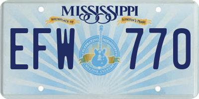 MS license plate EFW770