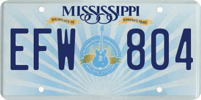 MS license plate EFW804