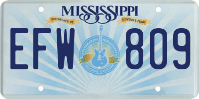 MS license plate EFW809