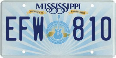 MS license plate EFW810