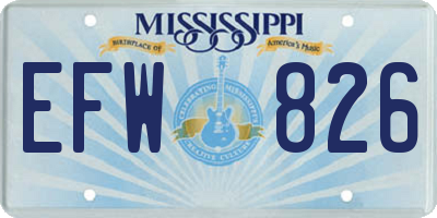 MS license plate EFW826
