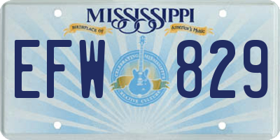 MS license plate EFW829