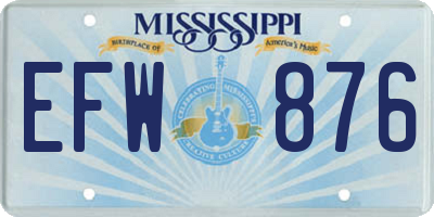 MS license plate EFW876