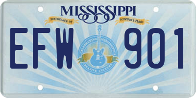 MS license plate EFW901