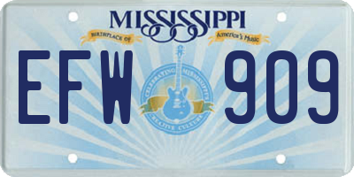 MS license plate EFW909