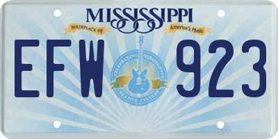 MS license plate EFW923