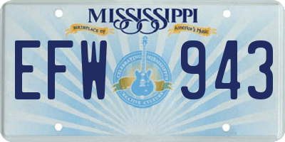 MS license plate EFW943