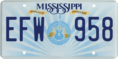 MS license plate EFW958