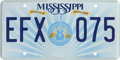 MS license plate EFX075