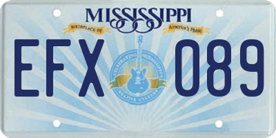 MS license plate EFX089