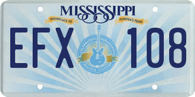 MS license plate EFX108