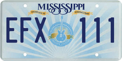 MS license plate EFX111