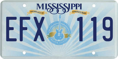 MS license plate EFX119