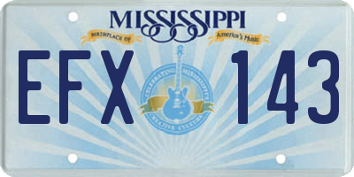 MS license plate EFX143