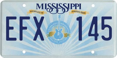 MS license plate EFX145
