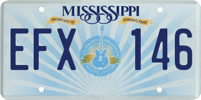 MS license plate EFX146