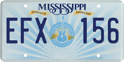 MS license plate EFX156