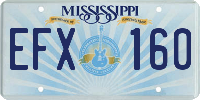 MS license plate EFX160