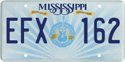 MS license plate EFX162