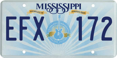 MS license plate EFX172