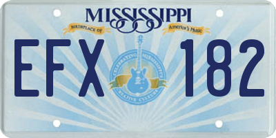 MS license plate EFX182