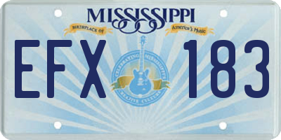 MS license plate EFX183