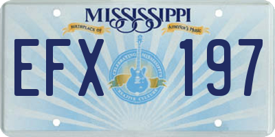 MS license plate EFX197