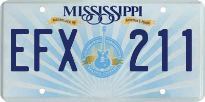 MS license plate EFX211