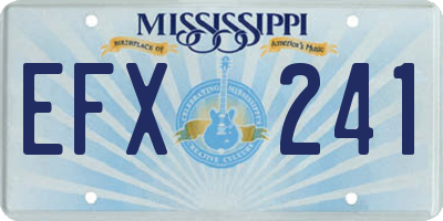 MS license plate EFX241