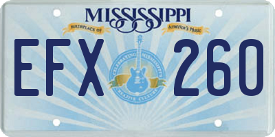 MS license plate EFX260