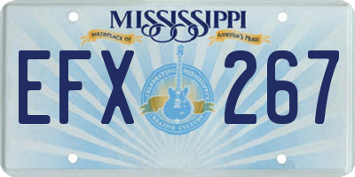 MS license plate EFX267