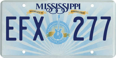 MS license plate EFX277