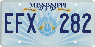 MS license plate EFX282