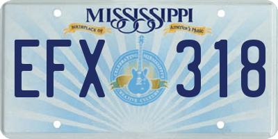 MS license plate EFX318