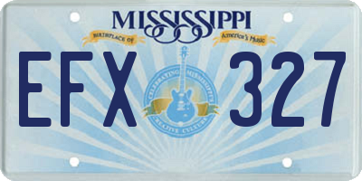 MS license plate EFX327