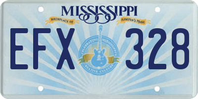 MS license plate EFX328
