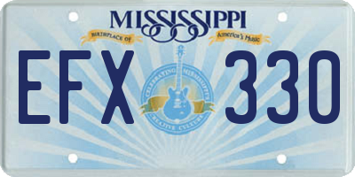 MS license plate EFX330