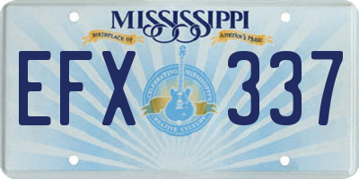 MS license plate EFX337
