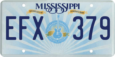 MS license plate EFX379