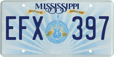 MS license plate EFX397
