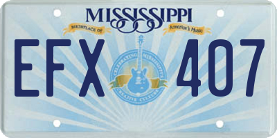 MS license plate EFX407