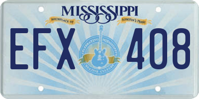 MS license plate EFX408
