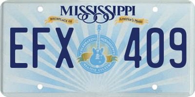 MS license plate EFX409