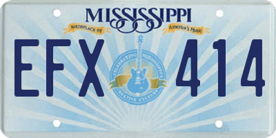 MS license plate EFX414