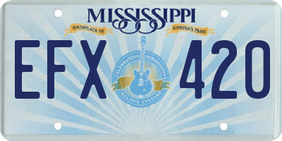 MS license plate EFX420