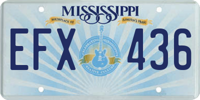 MS license plate EFX436