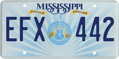 MS license plate EFX442