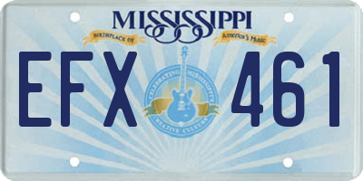 MS license plate EFX461